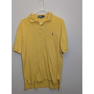Polo Ralph Lauren Yellow Short Sleeve Polo Black label purple horse Size Med